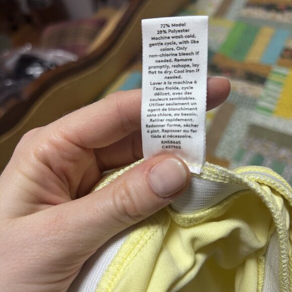 Open Edit (Nordstrom) Butter Yellow Side Slit Skirt - Picture 8 of 8